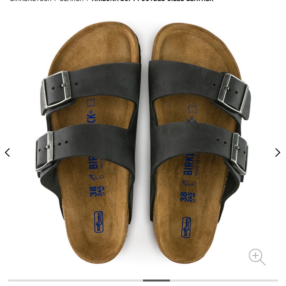Birkenstock leather black soft footbed Arizona